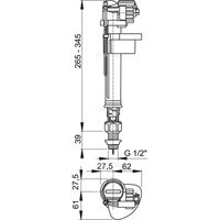 Впускной механизм с нижней подводкой и металлической резьбой 1/2" Alcaplast A18