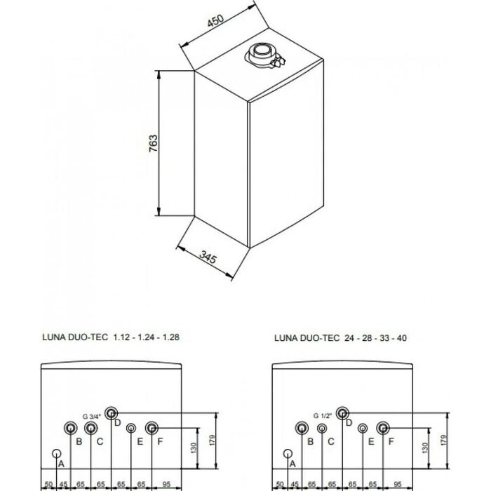 Котел газовый настенный конденсационный Baxi LUNA Duo-tec E 1.28 (A7720024 Бакси)