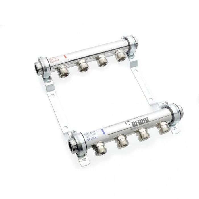 Коллекторная группа REHAU HLV на 10 выходов (РЕХАУ - 11102161001)1"x3/4"ЕК из нержавеющей стали