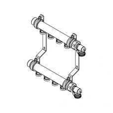 Коллекторная группа REHAU HLV на 2 выхода (РЕХАУ - 11102021001)1"x3/4"ЕК из нержавеющей стали