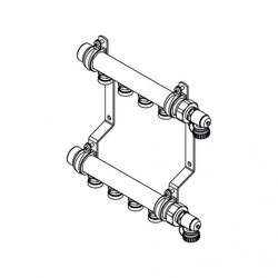 Коллекторная группа REHAU HLV на 10 выходов (РЕХАУ - 11102161001)1"x3/4"ЕК из нержавеющей стали
