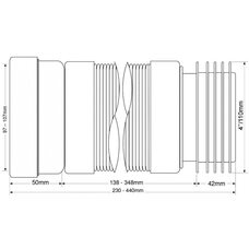 Гофра для унитаза 110 440 мм McALPINE WC-F23R
