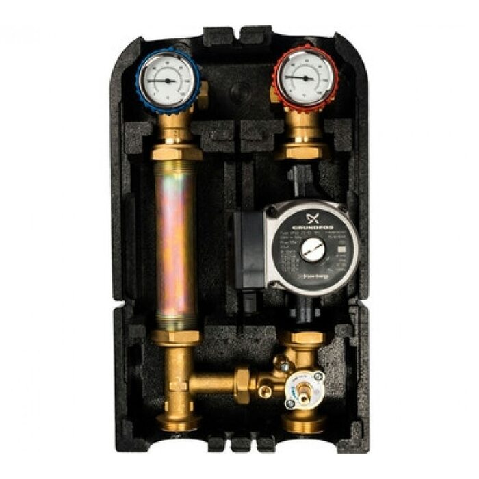 Насосная группа со смесителем 1" с насосом Grundfos UPSO 25-65 Stout
