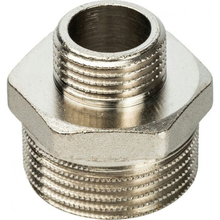Ниппель НН переxодной 1"x1/2", никелированный Stout