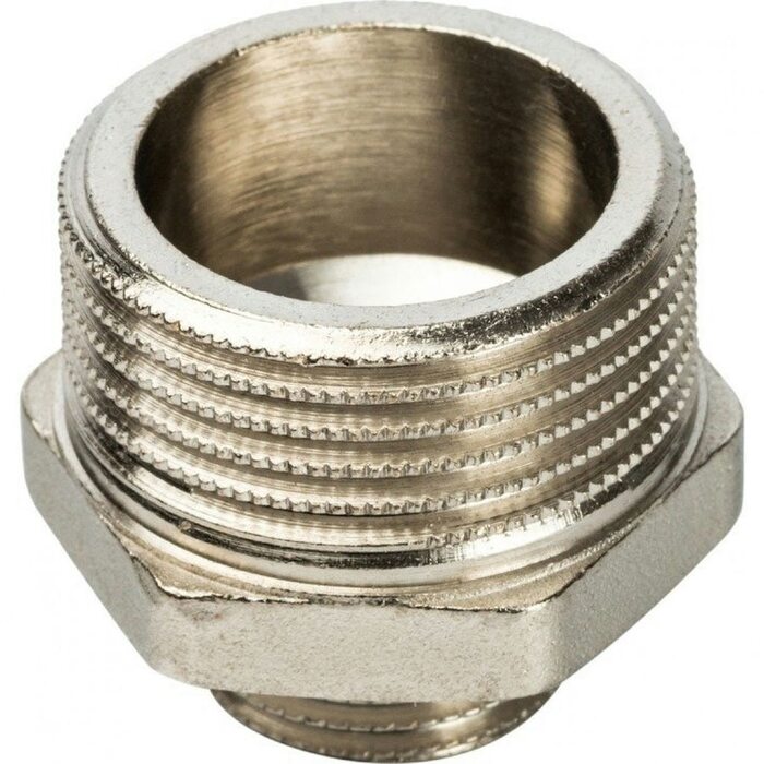 Ниппель НН переxодной 1"x1/2", никелированный Stout