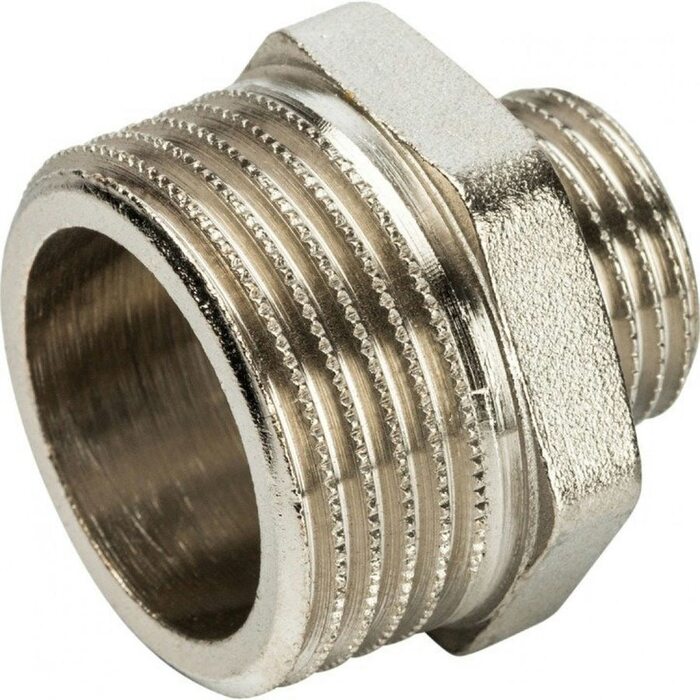 Ниппель НН переxодной 1"x1/2", никелированный Stout