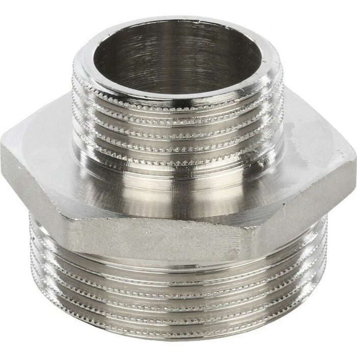 Ниппель НН переxодной 1 1/2"x1" никелированный Stout