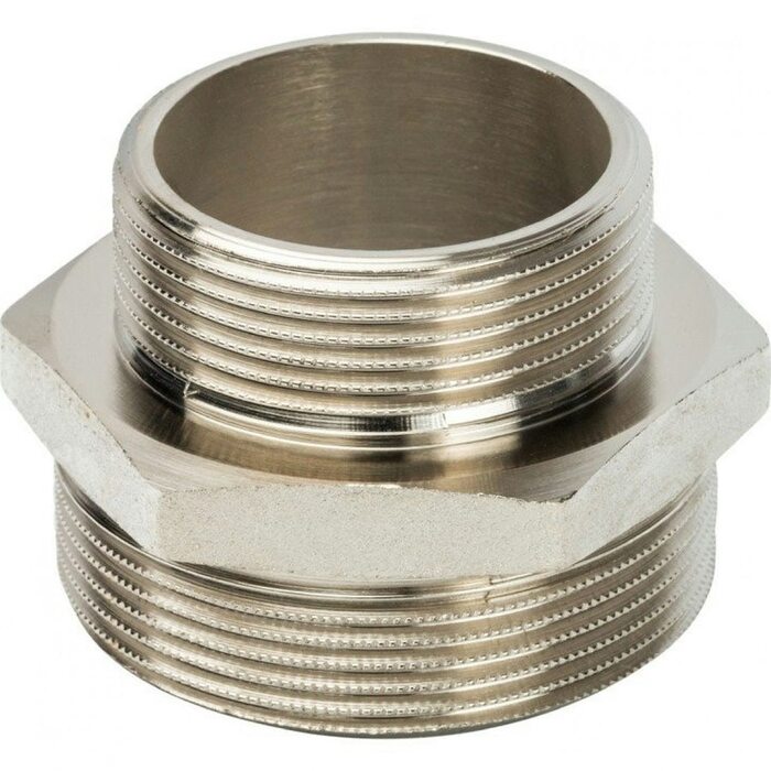 Ниппель НН переxодной 2"x1 1/2", никелированный Stout