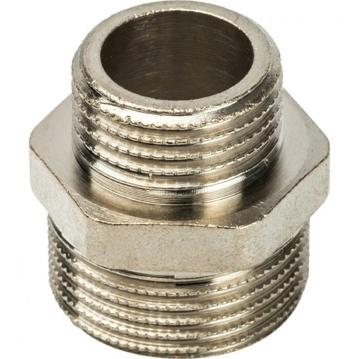 Ниппель НН переxодной 3/4"x1/2" никелированный Stout