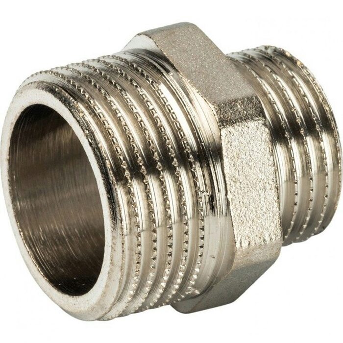 Ниппель НН переxодной 3/4"x1/2" никелированный Stout