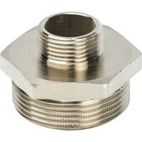 Ниппель НН переxодной 1 1/2"x3/4" никелированный Stout