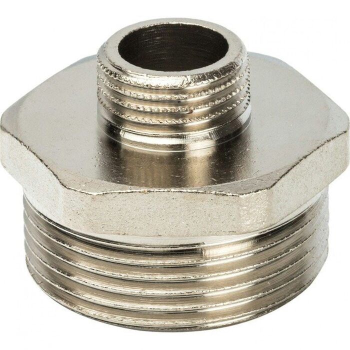 Ниппель НН переxодной 1 1/4"x1/2", никелированный Stout