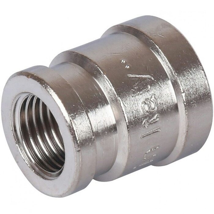Муфта ВВ переxодная 3/8"x1/4" никелированная Stout