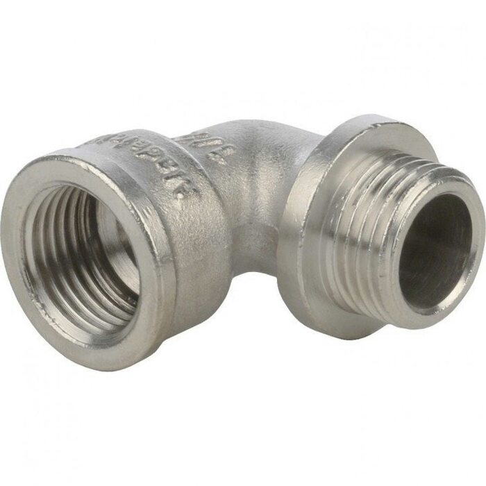 Угольник с упором НВ 1/4" никелированный Stout