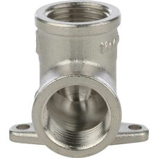 Угольник с креплением ВР 1/2" никелированный Stout