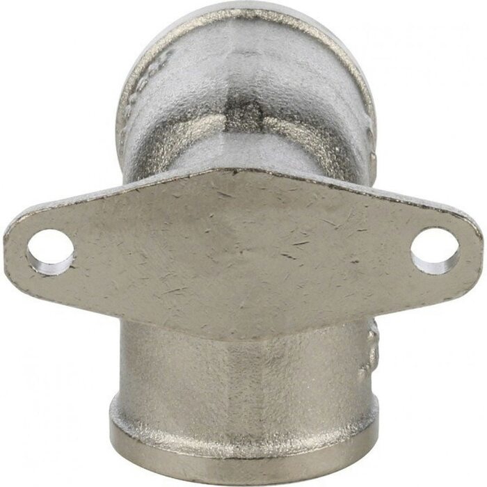 Угольник с креплением ВР 1/2" никелированный Stout