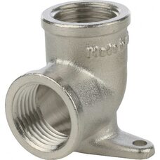 Угольник с креплением ВР 1/2" никелированный Stout