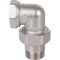 Разъемное угловое соединение американка ВН 3/4" уплотнение под гайкой o-ring кольцо, никелированное Stout