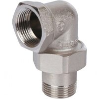 Разъемное угловое соединение американка ВН 3/4" уплотнение под гайкой o-ring кольцо, никелированное Stout