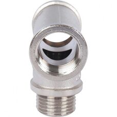 Тройник латунный ВНВ 1/2"x1/2"x1/2", никелированный Stout (Стоут)