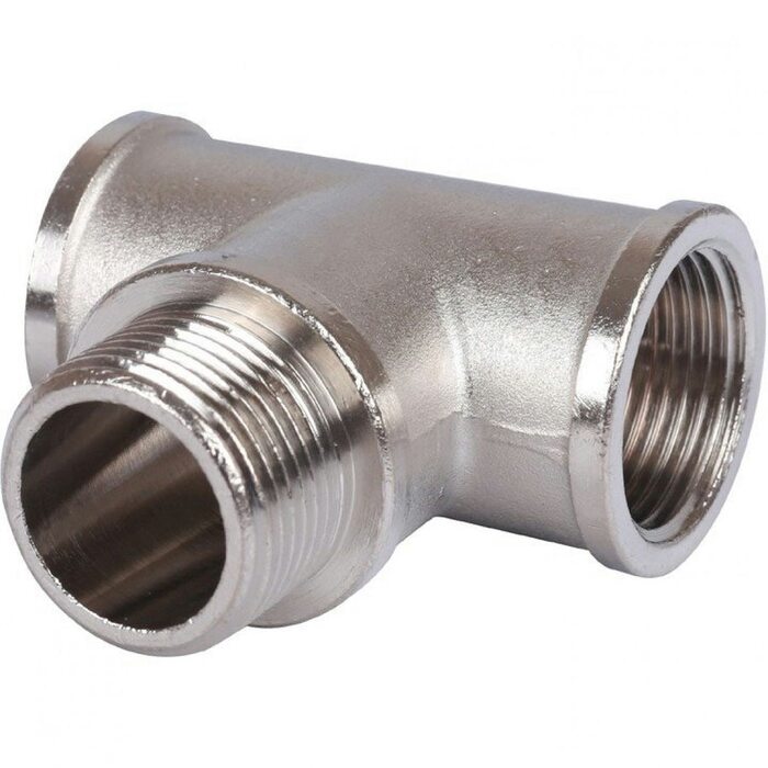 Тройник ВНВ 3/4"x3/4"x3/4", никелированный Stout