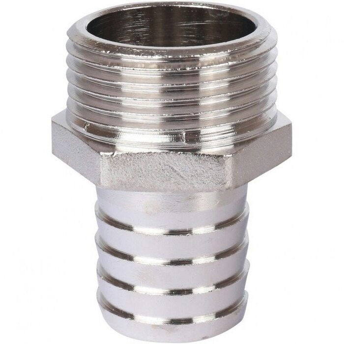 Штуцер НР 1"x25, никелированный Stout