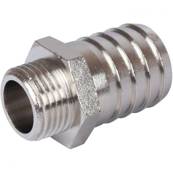 Штуцер НР 1/2"x25, никелированный Stout