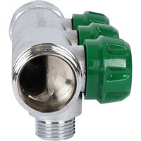 Коллектор регулирующий распределительный 3/4" с 3 отводами 1/2", плоское уплотнение STOUT