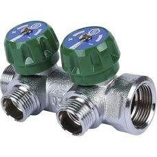 Коллектор регулирующий распределительный 3/4" с 2 отводами 1/2" STOUT