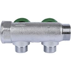 Коллектор регулирующий распределительный 3/4" с 2 отводами 1/2" STOUT