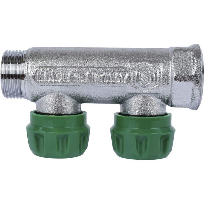 Коллектор регулирующий распределительный 3/4" с 2 отводами 1/2" STOUT