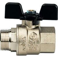 Кран шаровой полнопроходной ВР/НР 3/4", ручка бабочка Stout