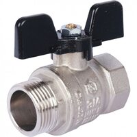 Кран шаровой стандартнопроходной ВР/НР 1", ручка бабочка Stout