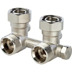 Узел нижнего подключения радиатора для однотрубной системы 3/4", угловой Stout