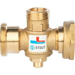 Клапан термостатический смесительный G 1”1/2M-G 1”1/2F-G 1”M, 60°С Stout