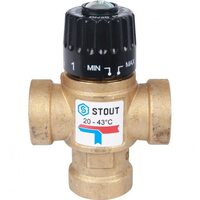 Клапан термостатический смесительный ВР 3/4", 20-43°С, KV 1.6 м3/ч Stout