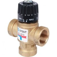Клапан термостатический смесительный ВР 3/4", 20-43°С, KV 1.6 м3/ч Stout