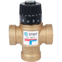 Клапан термостатический смесительный ВР 3/4", 35-60°С, KV 1.6 м3/ч Stout