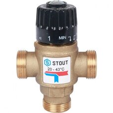 Клапан термостатический смесительный НР 3/4", 20-43°С, KV 1.6 м3/ч Stout