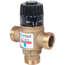 Клапан термостатический смесительный НР 3/4", 20-43°С, KV 1.6 м3/ч Stout