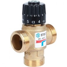 Клапан термостатический смесительный НР 1", 20-43°С, KV 1.6 м3/ч Stout
