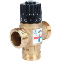 Клапан термостатический смесительный НР 1", 35-60°С, KV 1.6 м3/ч Stout
