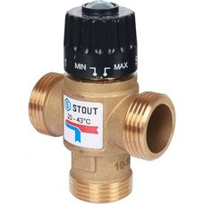 Клапан термостатический смесительный НР 1", 20-43°С, KV 2.5 м3/ч Stout