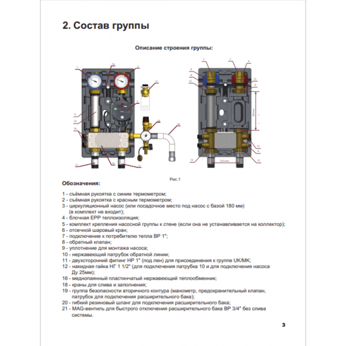 Насосная группа Zeissler NG-UT-0130 прямая с теплообменником 30 пластин без насоса  (ЗЕИССЛЕР)
