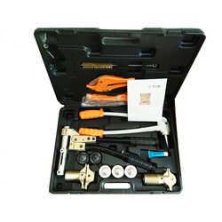 Инструмент для Rehau, Ручной пресс (РЕХАУ - Насадки: stabil 16-20, flex/ping 16-32, Тиски, экспандер, ножницы, смазка, чемодан) Millennium/Vier/Tim  Millennium Ф16-32