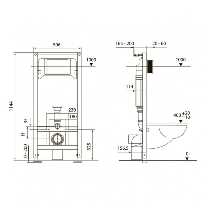 Инсталляция для унитазов TECE TECEspring (S401202) 4 в 1 со смывным бачком и с прямоугольный кнопкой смыва черная матовая (ТЕЦЕ)
