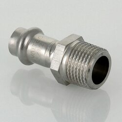 Пресс-муфта с наружной резьбой 18 мм х 1/2"  из нержавеющей стали VTi.901.I.001804 VALTEC (ВАЛТЕК)