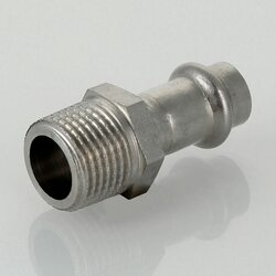 Пресс-муфта с наружной резьбой 18 мм х 1/2"  из нержавеющей стали VTi.901.I.001804 VALTEC (ВАЛТЕК)
