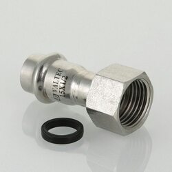 Пресс-муфта с накидной гайкой 28 мм х 1"  из нержавеющей стали VTi.908.I.002806 VALTEC (ВАЛТЕК)