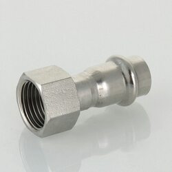 Пресс-муфта с накидной гайкой 15 мм х 1/2"  из нержавеющей стали VTi.908.I.001504 VALTEC (ВАЛТЕК)